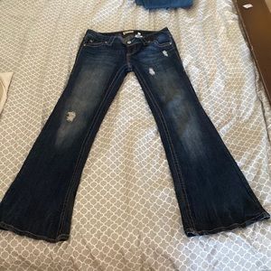 Paris Blues juniors size 13 flare jeans distressed